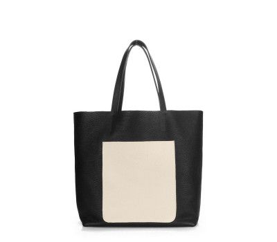 Шкіряна сумка POOLPARTY Mania (mania-black-beige)