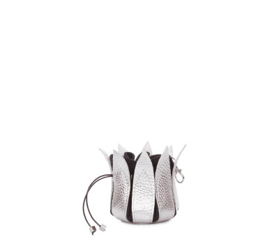 Срібна шкіряна ключниця-квітка (keychain-flower-silver)