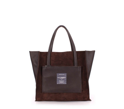 Шкіряна сумка POOLPARTY Soho (soho-insideout-brown-velour)