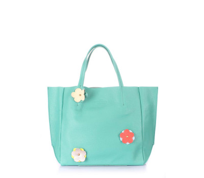 Шкіряна сумка POOLPARTY Soho Flower (soho-flower-mint)