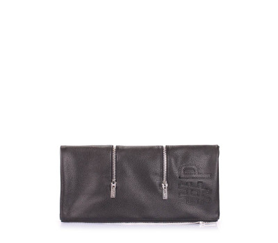 Шкіряний двосторонній клатч POOLPARTY Chrome (chrome-black)