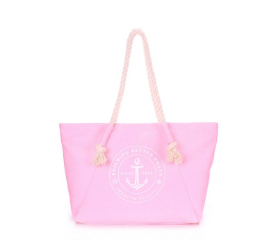 Коттоновая сумка POOLPARTY з трендовим принтом (pool-breeze-rose)