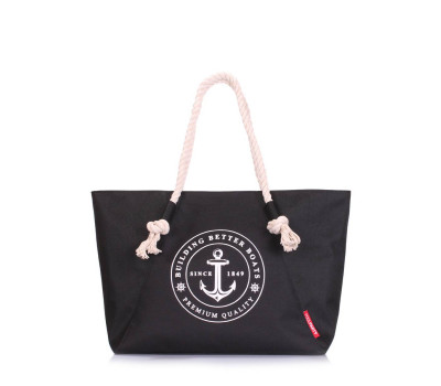 Сумка POOLPARTY з морським принтом (breeze-oxford-black)