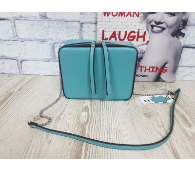 Сумка жіноча "КВАДРО" натуральна шкіра, "Портофіно" бірюза