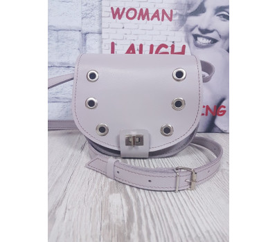 Сумка женская "Кенди" натуральная кожа, серо-сиреневая матовая