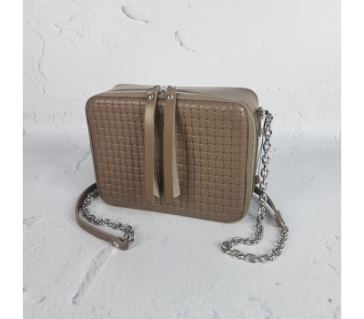 Сумка жіноча "КВАДРО" натуральна шкіра, капучино Венето