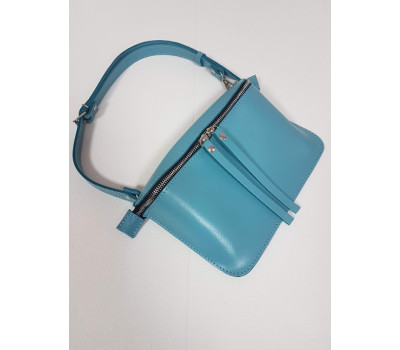 Сумка жіноча поясна "НЕКСТ" натуральна шкіра, "Портофіно" бірюза