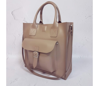 Сумка жіноча "ГАРДА" натуральна шкіра, латте матова