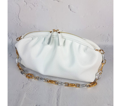 Сумка жіноча "Дива" натуральна шкіра, біла флотар