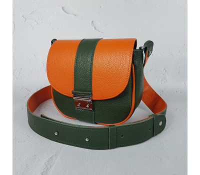 Сумка женская "Римини" натуральная кожа, зеленая флотар