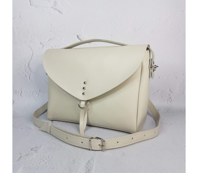 Сумка жіноча "Дороті" натуральна шкіра, слонова кістка матова