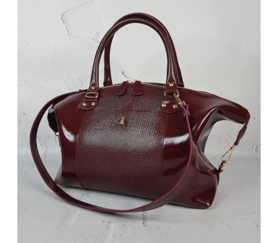 Сумка жіноча "Верона" натуральна шкіра, бургунди глянець