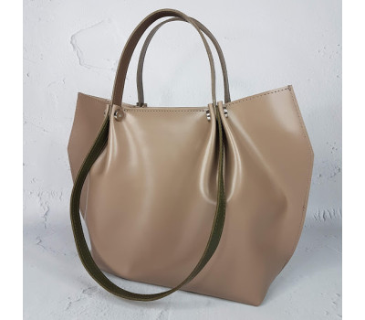Сумка женская "Кристал" натуральная кожа, латте матовая