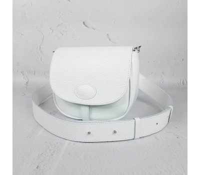 Сумка женская "Римини" натуральная кожа, белая матовая с тиснением под рептилию