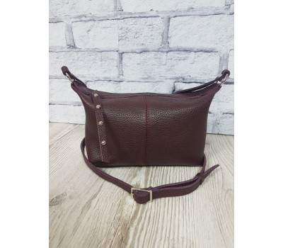Сумка женская "Лилу" натуральная кожа, бургунди флотар