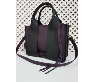 Сумка жіноча "Фіона" натуральна шкіра, суперматовий баклажан
