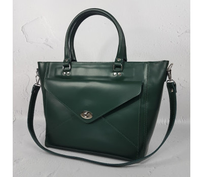 Сумка жіноча "Бона" натуральна шкіра, зелена матова