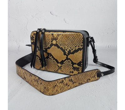 Сумка жіноча "КВАДРО" натуральна шкіра, імітація під пітона