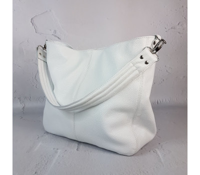 Сумка жіноча "Єва" натуральна шкіра, біла флотар