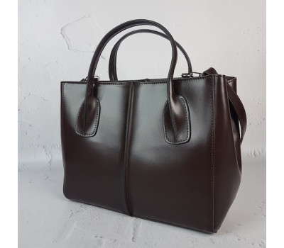 Сумка жіноча "ФОРТА" натуральна шкіра, шоколад матова