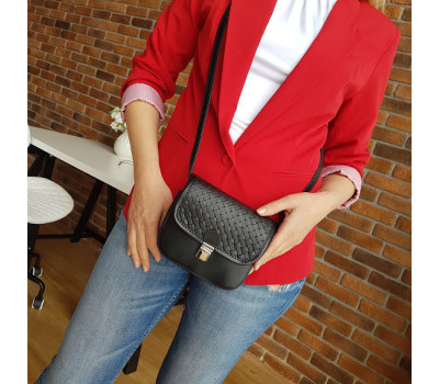 Сумка женская "Колибри" натуральная кожа, черная "венето"