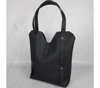 Сумка женская "Адэль" натуральная кожа, черная суперматовая