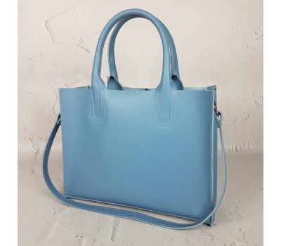 Сумка жіноча "СОЛО" натуральна шкіра, блакитна матова