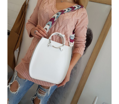 Сумка жіноча "Мальва" натуральна шкіра, біла матова