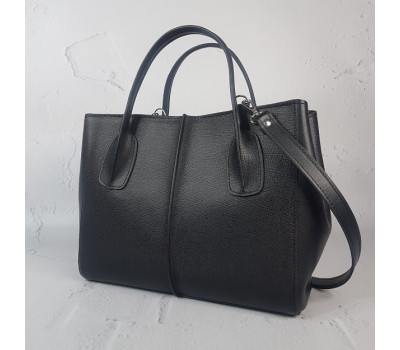 Сумка жіноча "ФОРТА" натуральна шкіра, чорна "Портофіно"