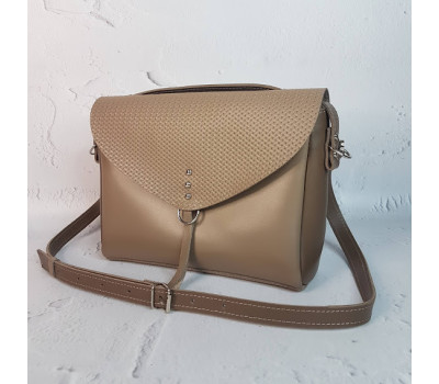 Сумка жіноча "Дороті" натуральна шкіра, латте / капучино матова
