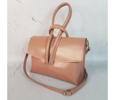 Сумка жіноча "Нота" натуральна шкіра рожева, глянець