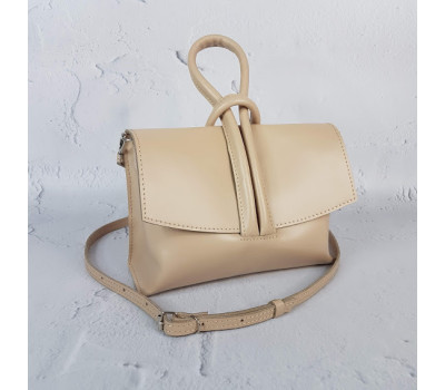 Сумка жіноча "Нота" натуральна шкіра, слонова кістка матова