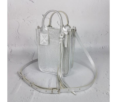 Сумка жіноча "Амелі" "натуральна шкіра, срібний флотар