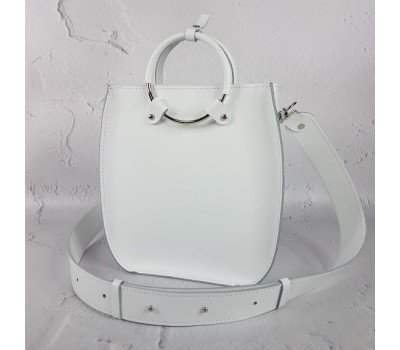 Сумка жіноча "Мальва" натуральна шкіра, біла матова