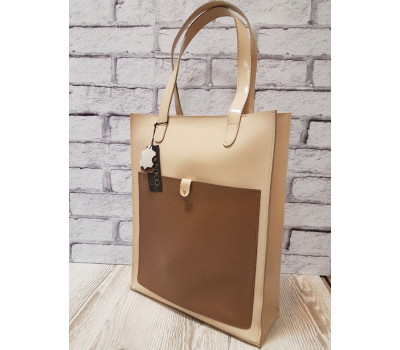 Сумка жіноча "РІЦА ПЛЮС" натуральна шкіра, слонова кістка