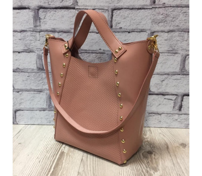 Сумка женская "ХОЛЛИ" натуральная кожа,розовая