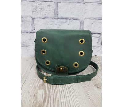 Сумка женская "Кенди" натуральная кожа, Сrazy horse зеленая