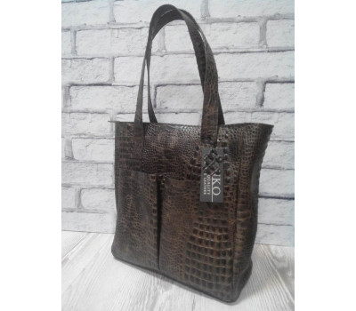 Сумка жіноча "Зета" натуральна шкіра з тисненням крокодила