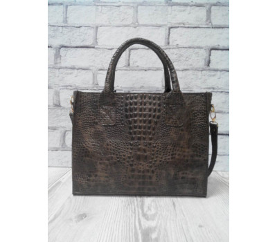 Сумка жіноча "НОВА" натуральна шкіра з тисненням крокодила