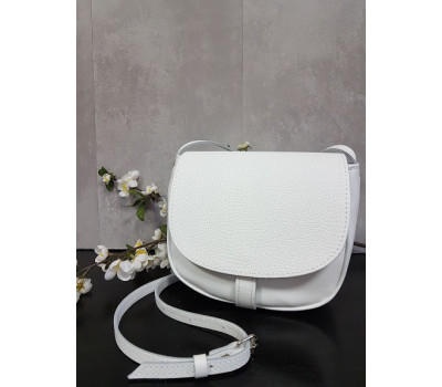 Сумка женская "Римини" натуральная кожа, белая матовая под рептилию