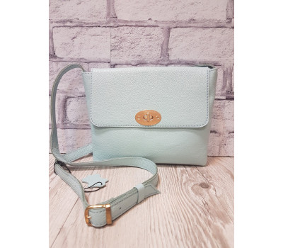 Сумка жіноча "СТРИТ" натуральна шкіра, блакитна