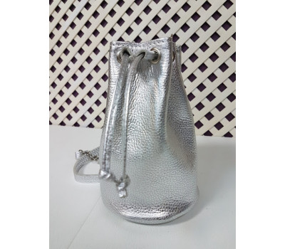 Сумка жіноча "Бель" натуральна шкіра, срібний флотар