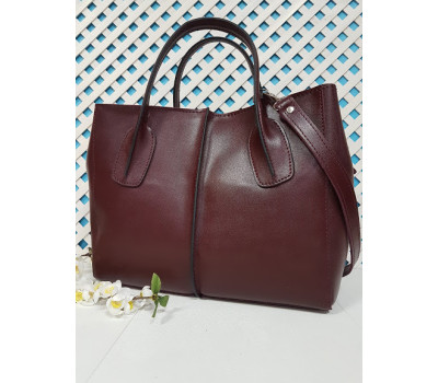 Сумка жіноча "ФОРТА" натуральна шкіра, бургунди матова