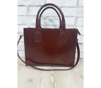 Сумка жіноча "НОВА" натуральна шкіра, бургунди глянець