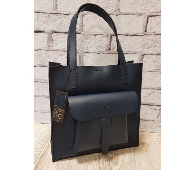 Сумка жіноча "ГАРДА" натуральна шкіра, синя матова