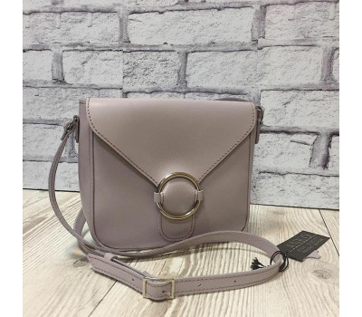 Сумка жіноча "Дельта" натуральна шкіра, сіро-бузкова матова