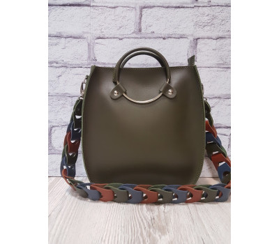 Сумка жіноча "Мальва" натуральна шкіра, хакі