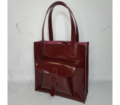 Сумка жіноча "ГАРДА" натуральна шкіра, бургунди глянець