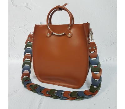 Сумка жіноча "Мальва" натуральна шкіра, гончарна глина