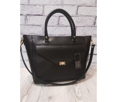 Сумка жіноча "Бона" натуральна шкіра, чорна матова